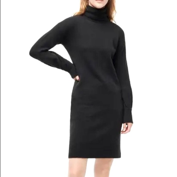 NEW J Crew Black Turtleneck Sweater Dress Supersoft Merino Alpaca NWT - Picture 3 of 16